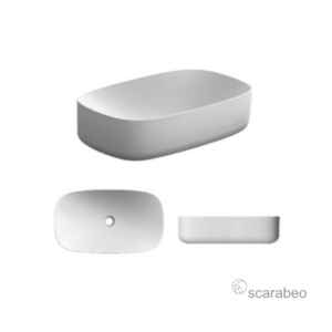 scarabeo moon countertop basin white color