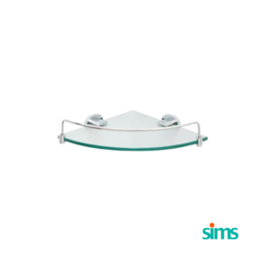 Glass corner shelf made by SIMS.