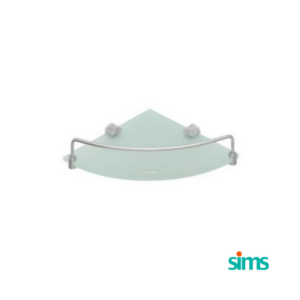 SIMS Corner Glass Shelf with Rail #25877