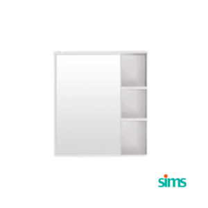 sims mirror with cabinet white color closed