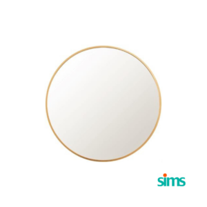 sims round mirror with gold frame