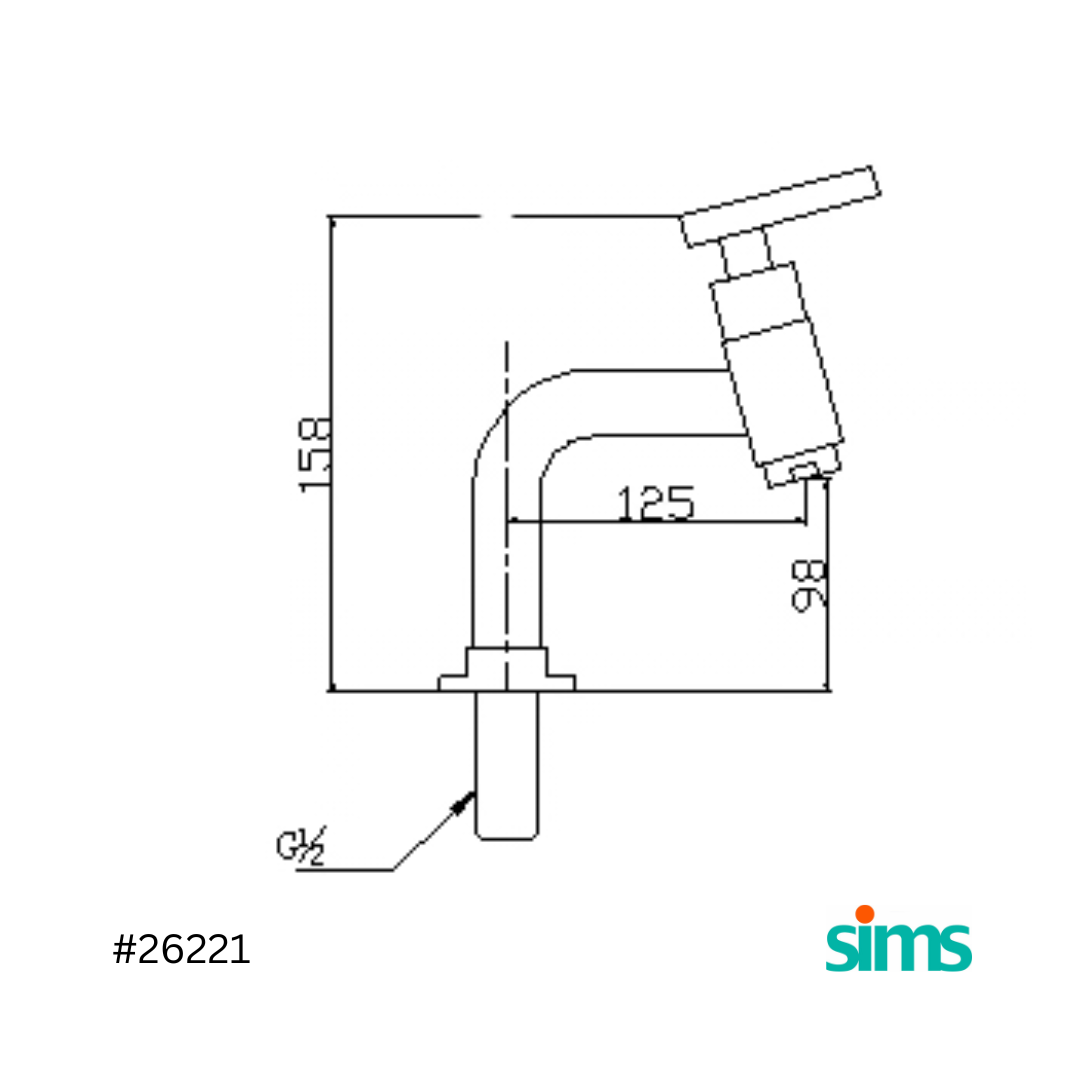 SIMS Basin Tap JF162D #26221 - Image 3