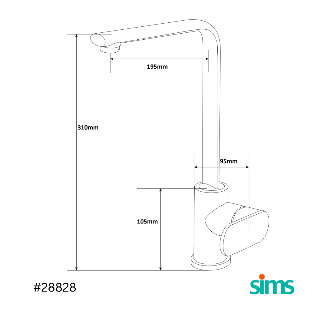 SIMS Kitchen Sink Mixer 048604 #28828 - Image 3