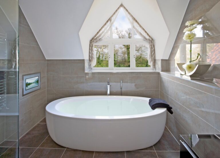 a soaking bathtub