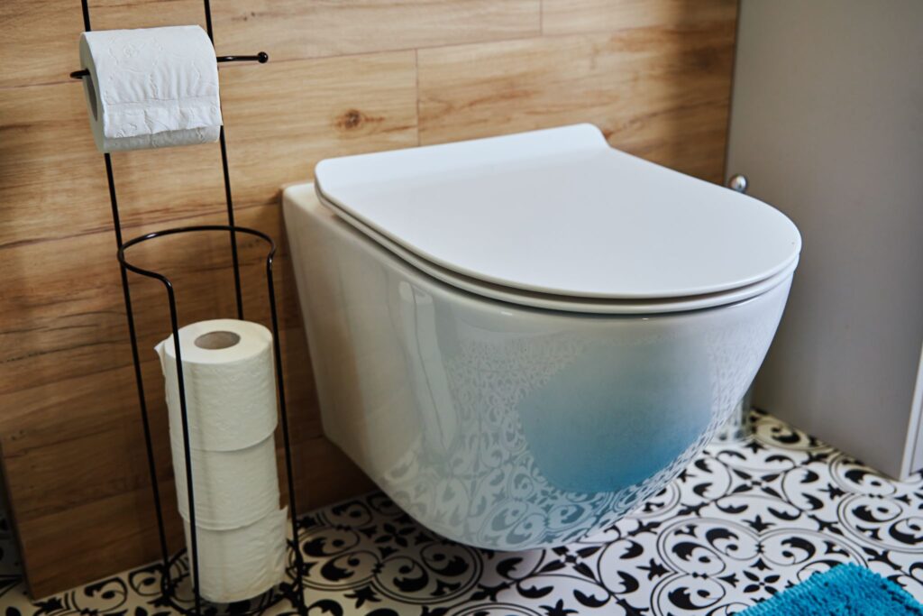 a wall hung toilet