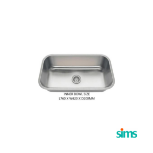 SIMS 1 Bowl Kitchen Sink YH234A (Undermount) #26718