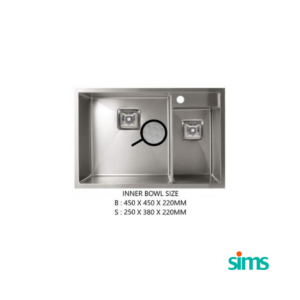 SIMS 1¼ Bowl Kitchen Sink (Top/Undermount) #10712