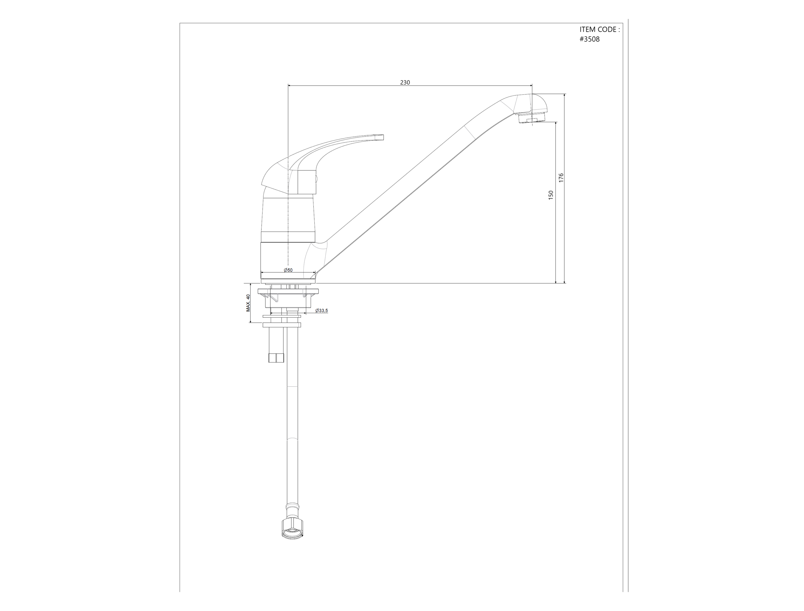 PAFFONI Sink Mixer PC182 #3508 - Image 3