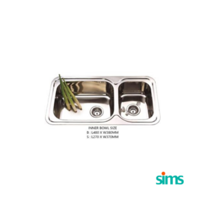 SIMS 1½ Bowl Kitchen Sink (Top Mount) DB650S #9804