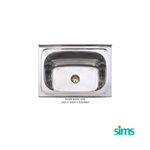 SIMS Laundry/Utility Wall Hung with 1 Bowl Sink #9808