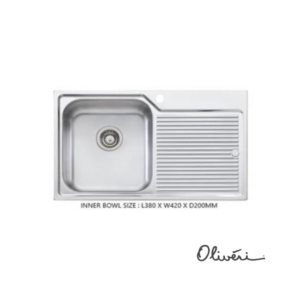 OLIVERI Kitchen Sink (1 Bowl and Drainer) #26100