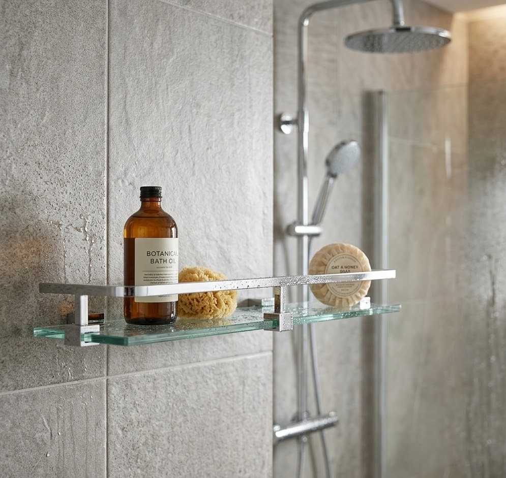 SIMONE Glass Shelf with Square Rail #10158 - Image 2