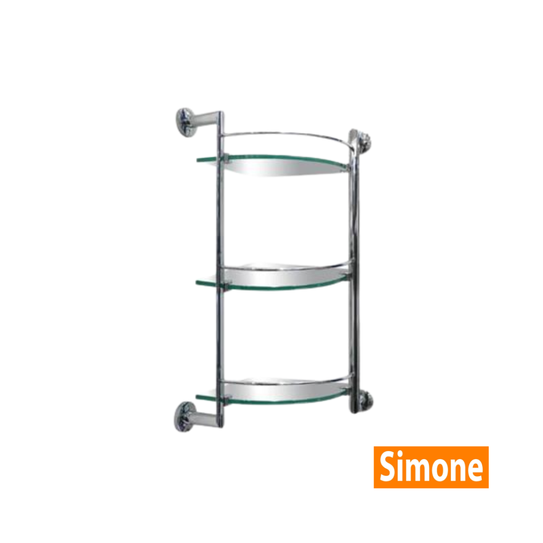 SIMONE Three Tier Corner Glass Shelf #10070